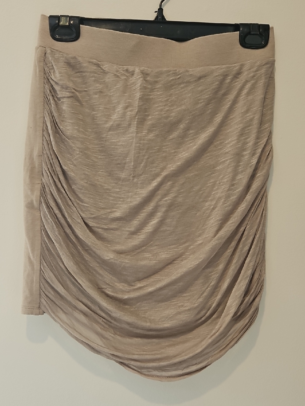 Free People Taupe Asymmetrical Draped Skirt